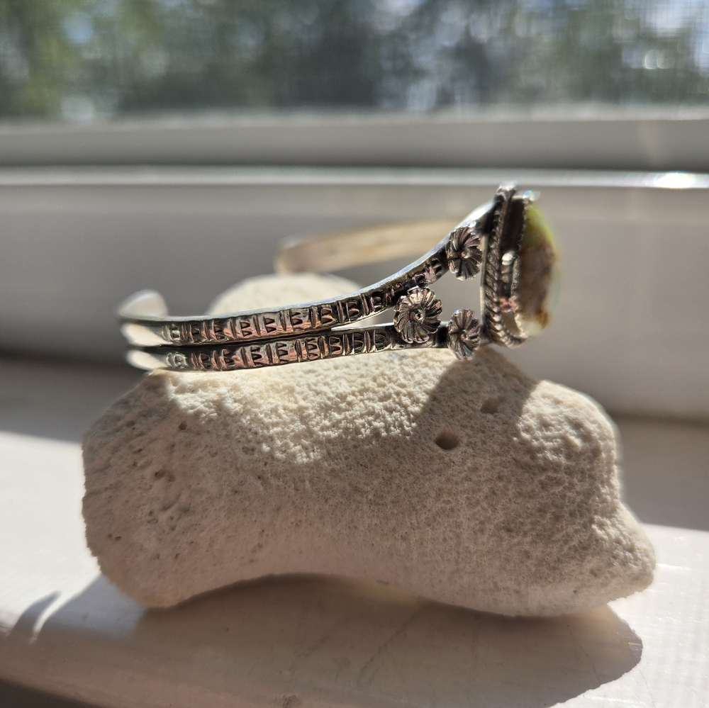 Southwestern Palamino Turquoise And 925 Silver Bracelet - Picture 3 of 6